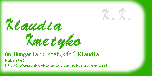 klaudia kmetyko business card